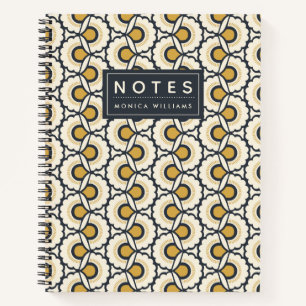 Füge Deinen Namen hinzu   Geometrisches Muster Notizblock