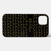 Füge Deinen Namen hinzu | Gold Doodle Muster Case-Mate iPhone Hülle (Rückseite (Horizontal))