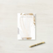 Füge Deinen Namen hinzu | Gold & Grau Post-it Klebezettel (Auf Schreibtisch)