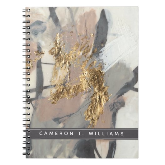 Füge Deinen Namen hinzu | Goldene Blüte Notizblock (Vorderseite)