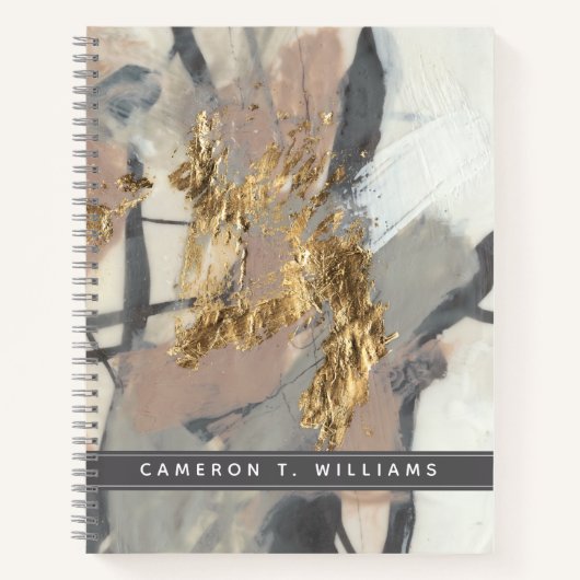 Füge Deinen Namen hinzu | Goldene Blüte Notizblock (Vorderseite)