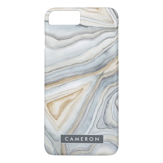 Füge Deinen Namen hinzu | Graues marmoriertes abst Case-Mate iPhone Hülle (Rückseite)