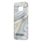 Füge Deinen Namen hinzu | Graues marmoriertes abst Case-Mate Samsung Galaxy Hülle (Rückseite Links)