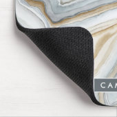 Füge Deinen Namen hinzu | Graues marmoriertes abst Mousepad (Ecke)