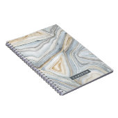 Füge Deinen Namen hinzu | Graues marmoriertes abst Notizblock (Rechte Seite)