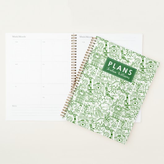 Füge Deinen Namen hinzu | Green Biology Pattern Planer (Anzeige)