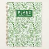 Füge Deinen Namen hinzu | Green Biology Pattern Planer (Vorderseite)