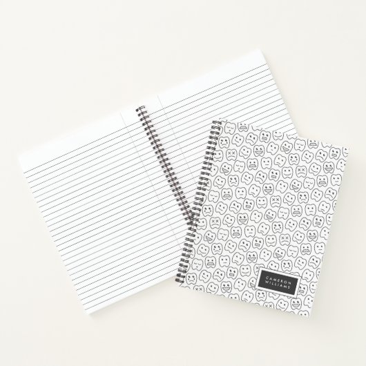 Füge Deinen Namen hinzu | Happy Teeth Pattern Notizblock (Innenseite)