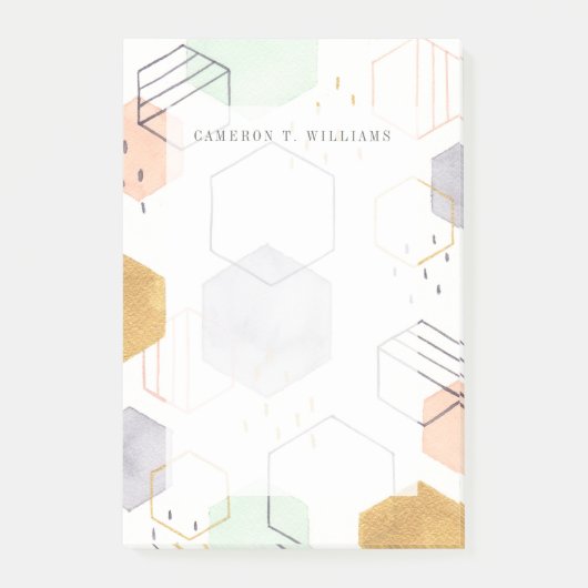 Füge Deinen Namen hinzu | Hex Scatter Post-it Klebezettel (Vorderseite)