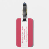 Füge Deinen Namen hinzu | Kaktus Rosa Blüten Gepäckanhänger (Rückseite vertikal)