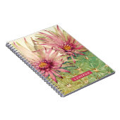 Füge Deinen Namen hinzu | Kaktus Rosa Blüten Notizblock (Rechte Seite)