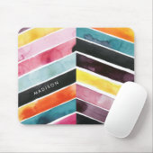 Füge Deinen Namen hinzu | Lebendige Wasserfarbe Zi Mousepad (Mit Mouse)