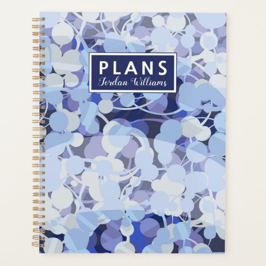 Füge Deinen Namen hinzu | Lila Mikrobenmuster Planer (Vorderseite)