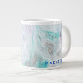 Füge Deinen Namen hinzu | Marmor I Jumbo-Tasse (Vorderseite Rechts)