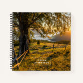 Füge Deinen Namen hinzu | Misty Dawn in einem Wald Notizblock (Vorderseite)