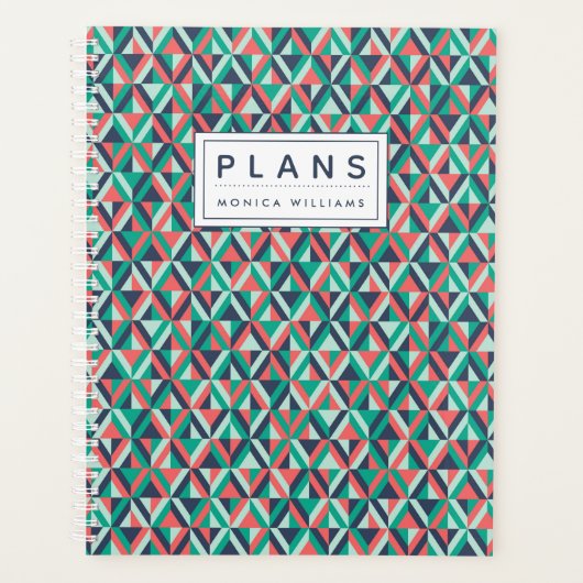 Füge Deinen Namen hinzu | Moderne Geometrie Mitte Planer (Vorderseite)