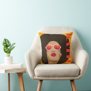 Füge Deinen Namen hinzu Moderne Pop Art Girl Kissen