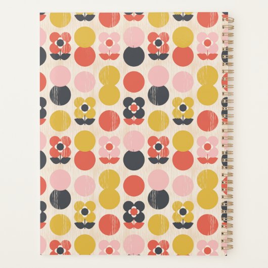 Füge Deinen Namen hinzu | Modernes Muster der Blum Planer (Rückseite)