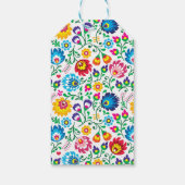 Füge Deinen Namen hinzu | Muster der Folkkunst-Blu Geschenkanhänger (Rückseite)