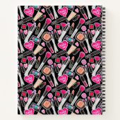 Füge Deinen Namen hinzu | Neon Makeup Muster Notizblock (Rückseite)