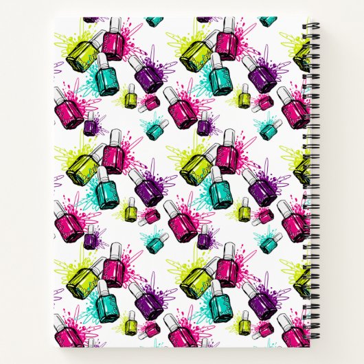 Füge Deinen Namen hinzu | Neon Nail Polnisches Mus Notizblock (Rückseite)