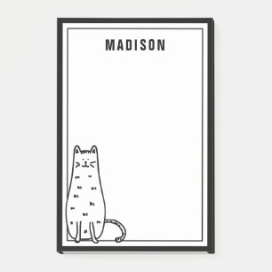 Füge Deinen Namen hinzu Niedlich Kitty Cat Post-it Klebezettel