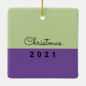 Füge Deinen Namen hinzu | Niedliche Weihnachtsgott Keramikornament (Rückseite)