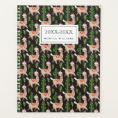 Füge Deinen Namen hinzu | Niedliches Llamasmuster Planer (Vorderseite)