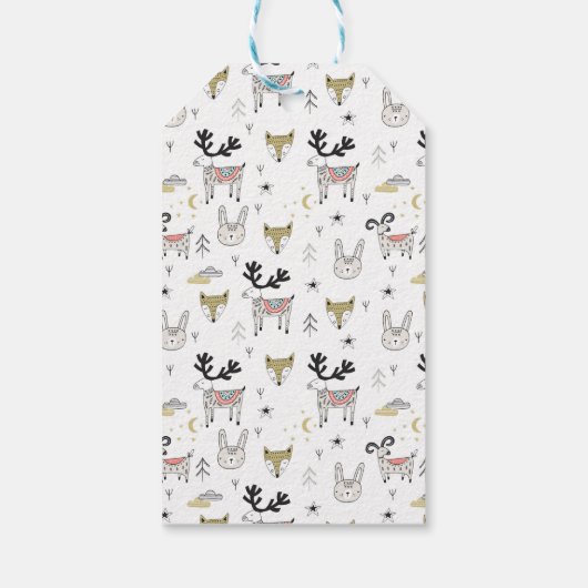 Füge Deinen Namen hinzu | Niedliches Waldland Tier Geschenkanhänger (Rückseite)