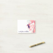 Füge Deinen Namen hinzu | Pastel Flamingo Post-it Klebezettel (Auf Schreibtisch)