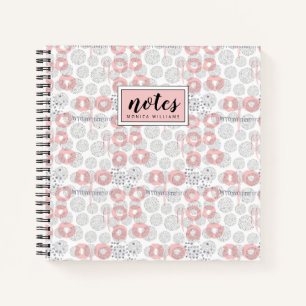 Füge Deinen Namen hinzu   Polka Dot Circle Patter Notizblock