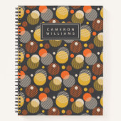 Füge Deinen Namen hinzu | Polka Dot Stripe Muster Notizblock (Vorderseite)