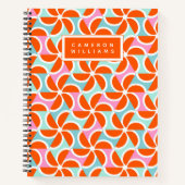 Füge Deinen Namen hinzu | Retro Orange Wedge Patte Notizblock (Vorderseite)