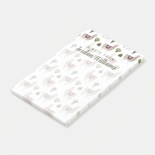 Füge Deinen Namen hinzu | Sammlung Llamarama | Nie Post-it Klebezettel (angewinkelt)