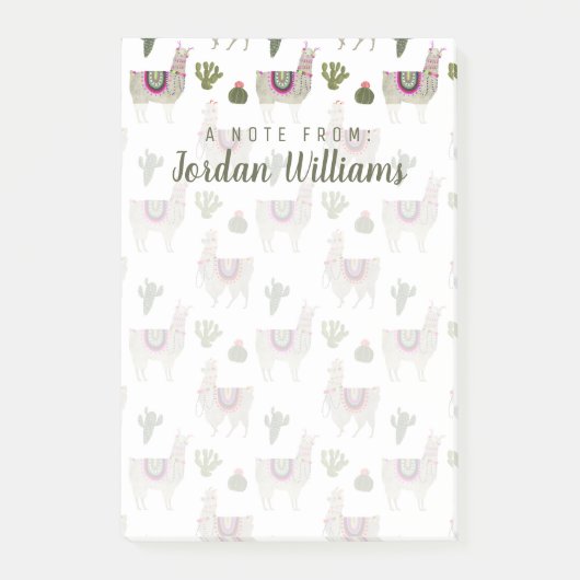 Füge Deinen Namen hinzu | Sammlung Llamarama | Nie Post-it Klebezettel (Vorderseite)