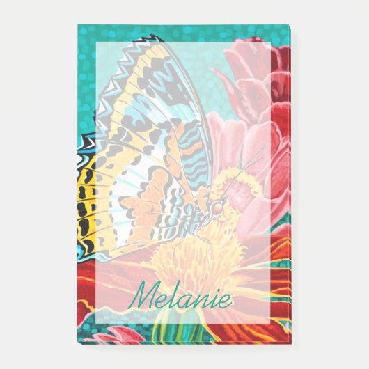 Füge Deinen Namen hinzu | Schmetterling I Post-it Klebezettel (Vorderseite)