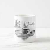 Füge Deinen Namen hinzu | Schwarzer und weißer Kaf Kaffeetasse (Mittel)