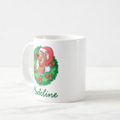 Füge Deinen Namen hinzu | Scooby in Wreath Kaffeetasse (Vorderseite Links)
