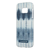 Füge Deinen Namen hinzu | Shibori Indigio Print Case-Mate Samsung Galaxy Hülle (Rückseite Links)