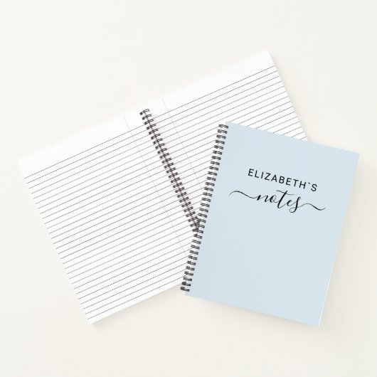 Füge Deinen Namen hinzu | Simple Pastel Blue Notizblock (Innenseite)