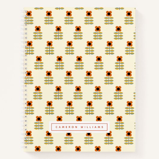 Füge Deinen Namen hinzu | Skandinavisches Orange Notizblock (Vorderseite)