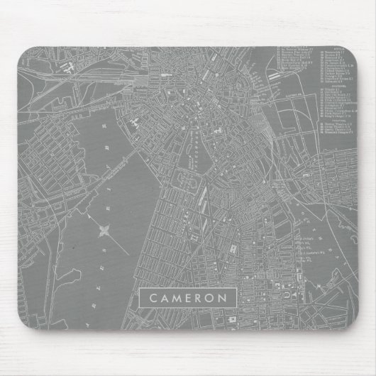 Füge Deinen Namen hinzu | Sketch von Boston City M Mousepad (Vorne)