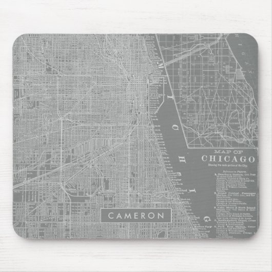 Füge Deinen Namen hinzu | Skizze von Chicago City  Mousepad (Vorne)