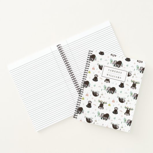 Füge Deinen Namen hinzu | Sleepy Sweet Sloth Patte Notizblock (Innenseite)
