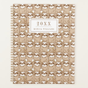 Füge Deinen Namen hinzu Sloths & Coffee Pattern Planer