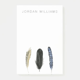 Füge Deinen Namen hinzu   Soft Feathers I Post-it Klebezettel