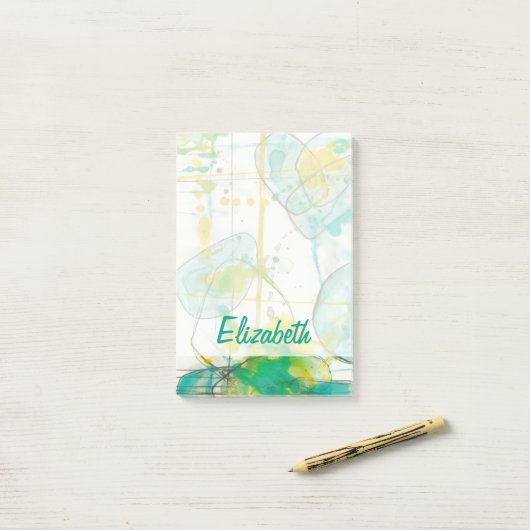 Füge Deinen Namen hinzu | Splash I Post-it Klebezettel (Auf Schreibtisch)