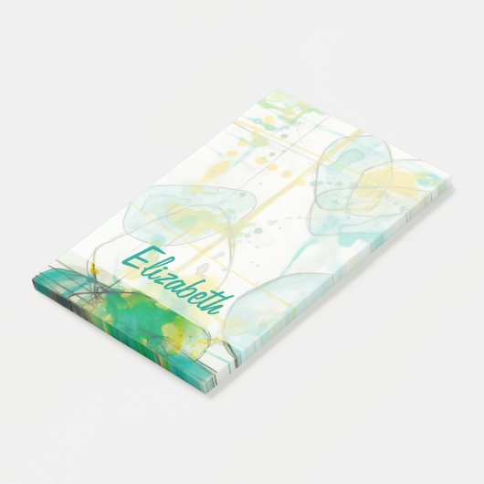 Füge Deinen Namen hinzu | Splash I Post-it Klebezettel (angewinkelt)