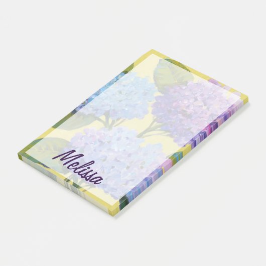 Füge Deinen Namen hinzu | Spring Hydrangeas I Post-it Klebezettel (angewinkelt)