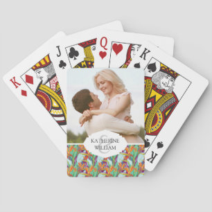 Füge Deinen Namen hinzu Strelitzia Pattern Spielkarten